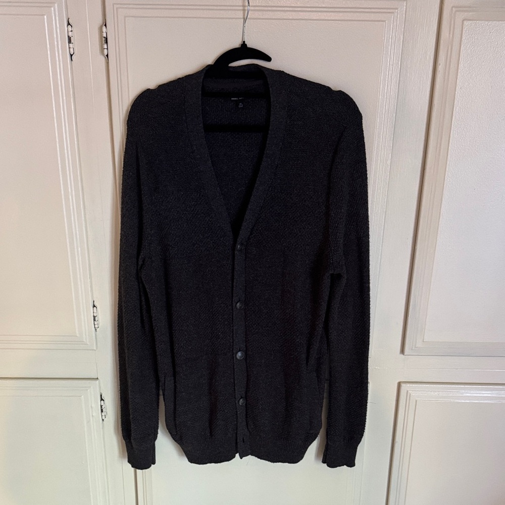 Marc Anthony Dark Gray Cardigan Sweater Long Sleeve Button Up Men’s XL
